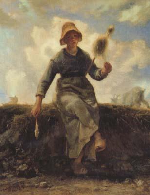 jean-francois millet The Spinner,Goat-Girl from the Auvergne (san20) oil painting image